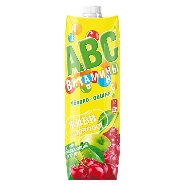 Яблочно-вишнёвый нектар с мякотью (2 пластиковые бутылки по 1 л)